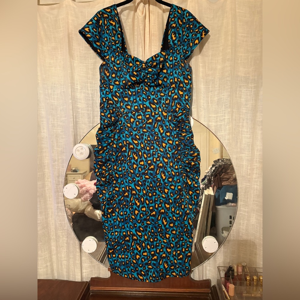 Deadly Dames Poison Ivy Blue Leopard Wiggle 2X